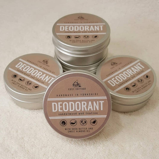 Natural Deodorant With Sandalwood & Tea Tree Essential Oils in Tins