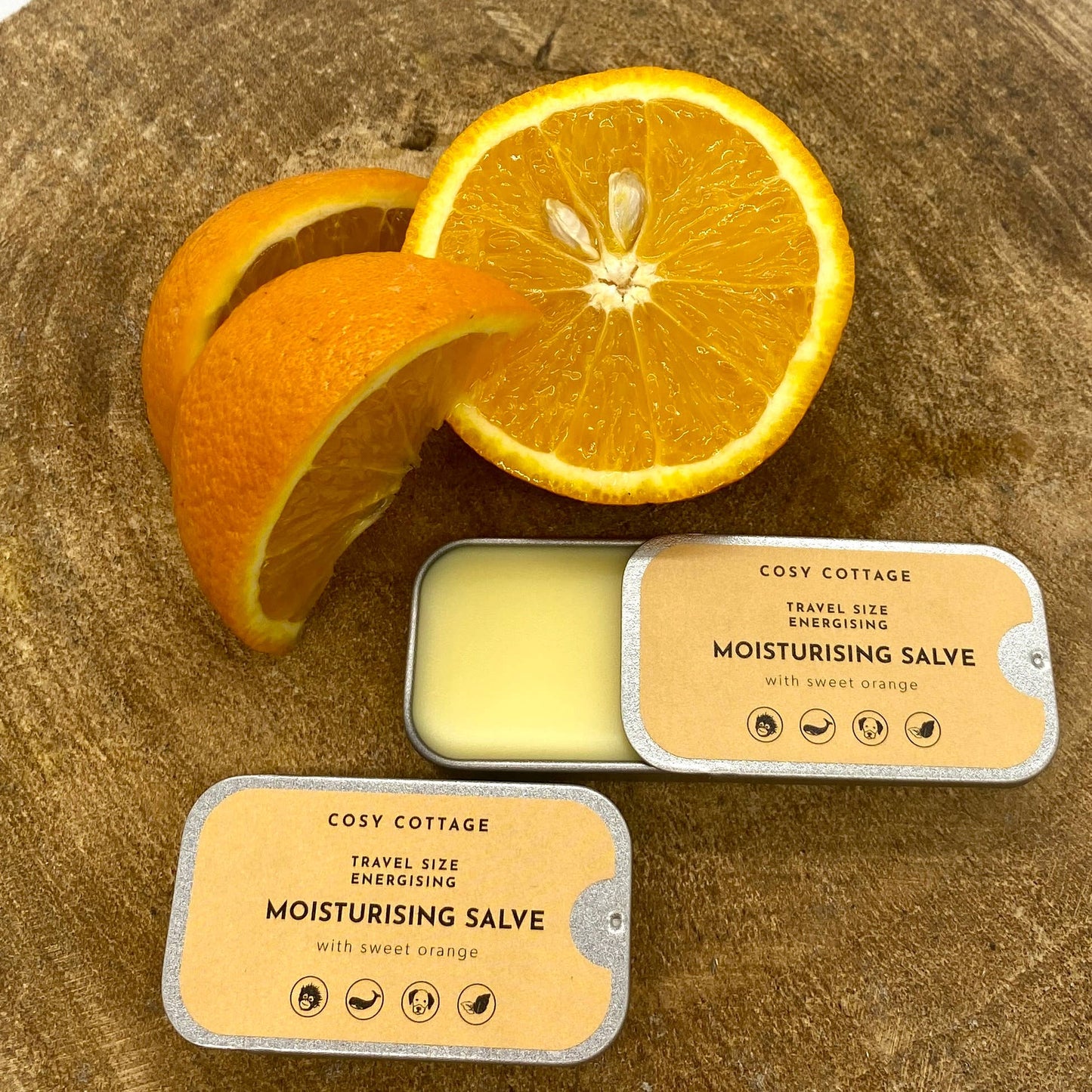 Natural Moisturising Salves โ Pocket-Sized Hydration & Aromatherapy sweet orange
