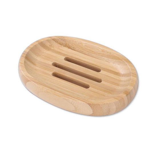 Natural Oval Bamboo Soap Dish – Stylish & Sustainable