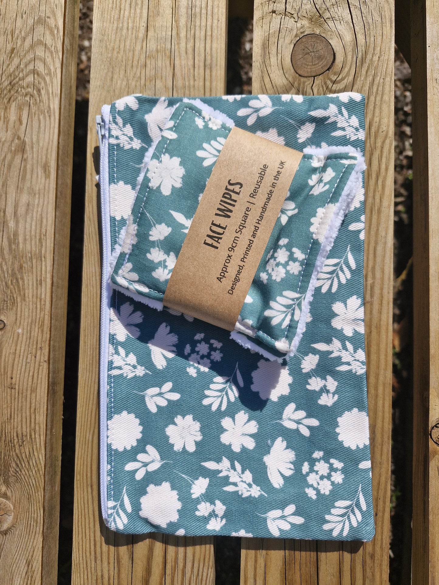 Reusable Face Wipes Green Floral Pattern The Green Glade