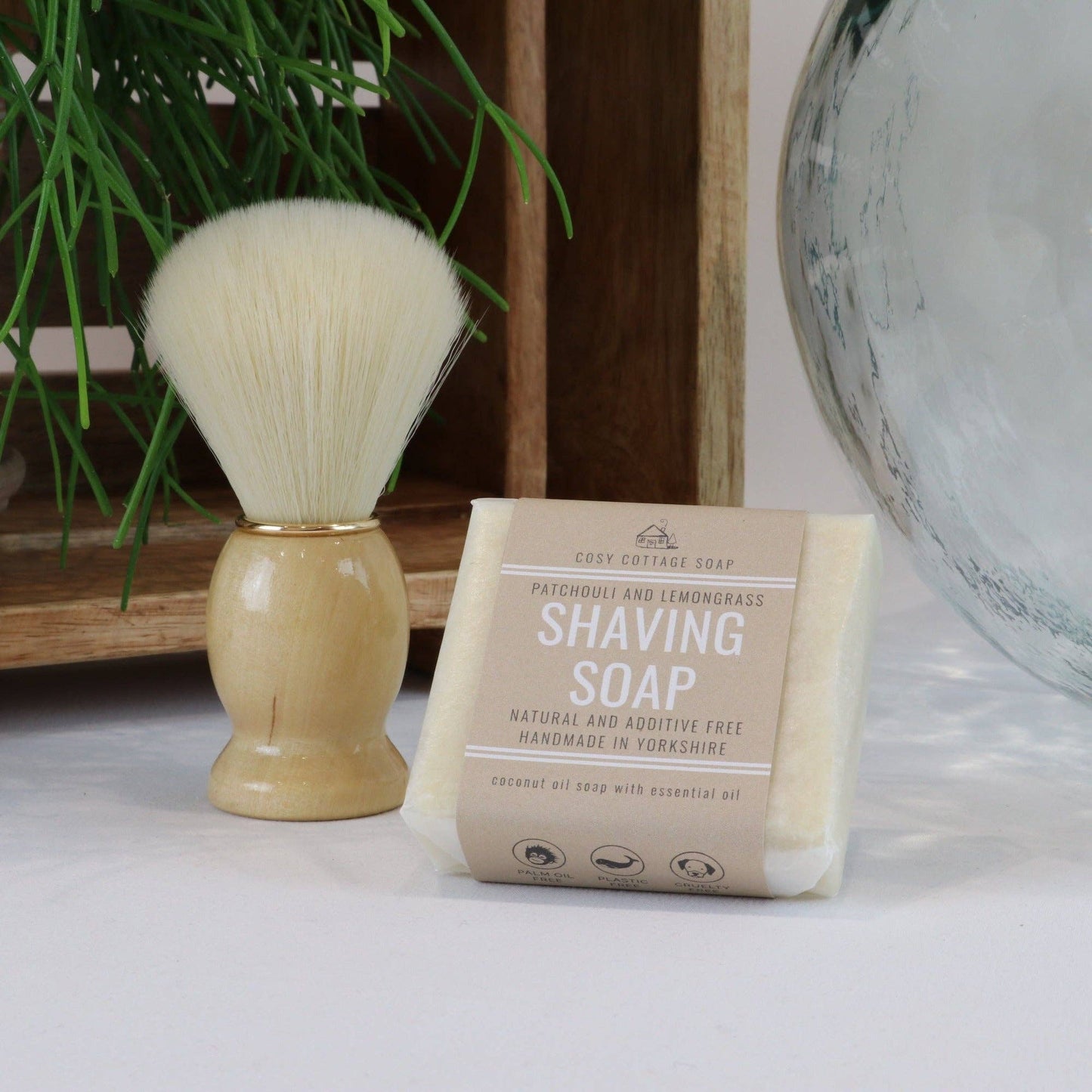 Coconut Oil-Based Natural Shaving Soap or lemongrass and patchouli