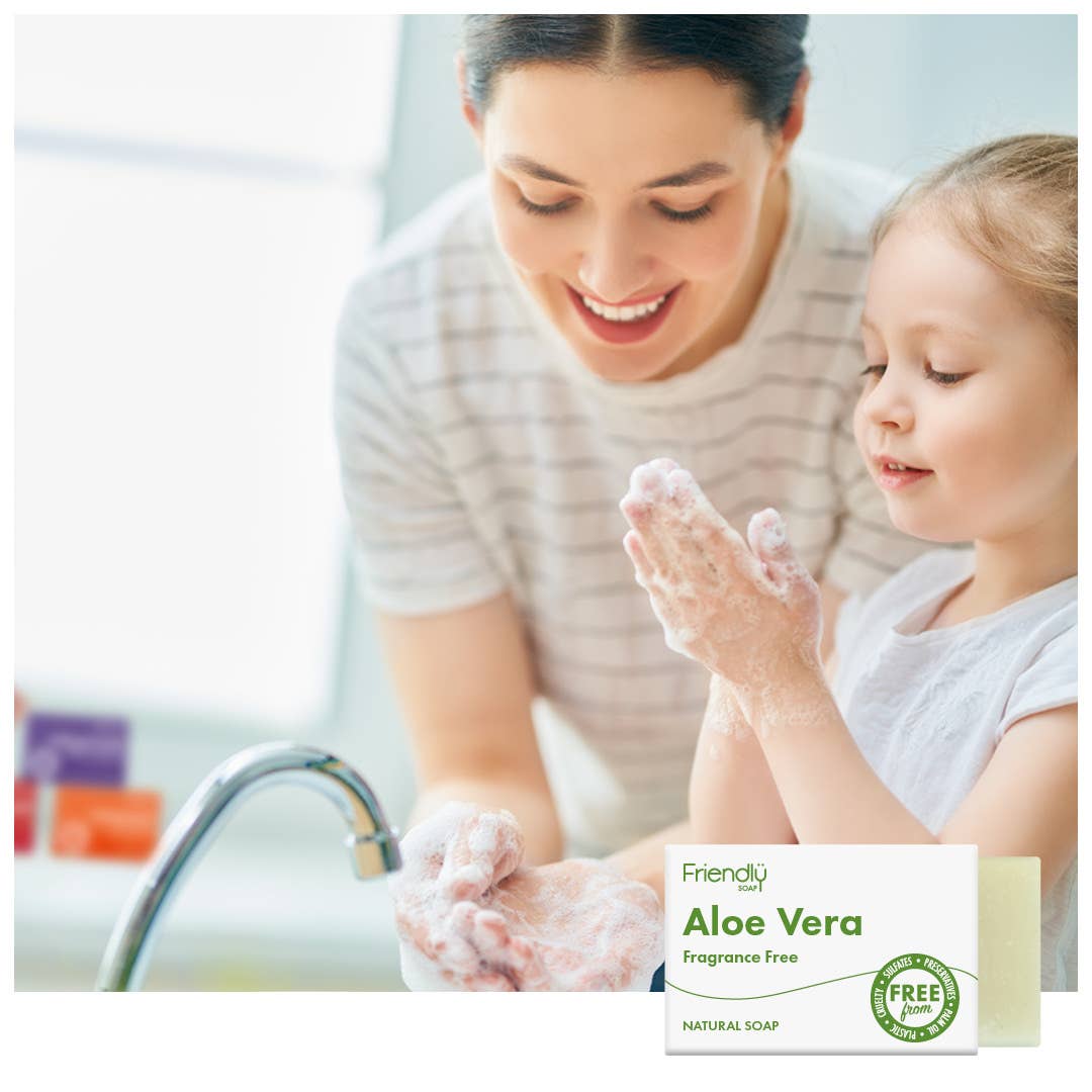 Friendly Soap Fragrance-Free Aloe Vera Bar – Gentle, Hydrating & Plastic-Free Safe for hands