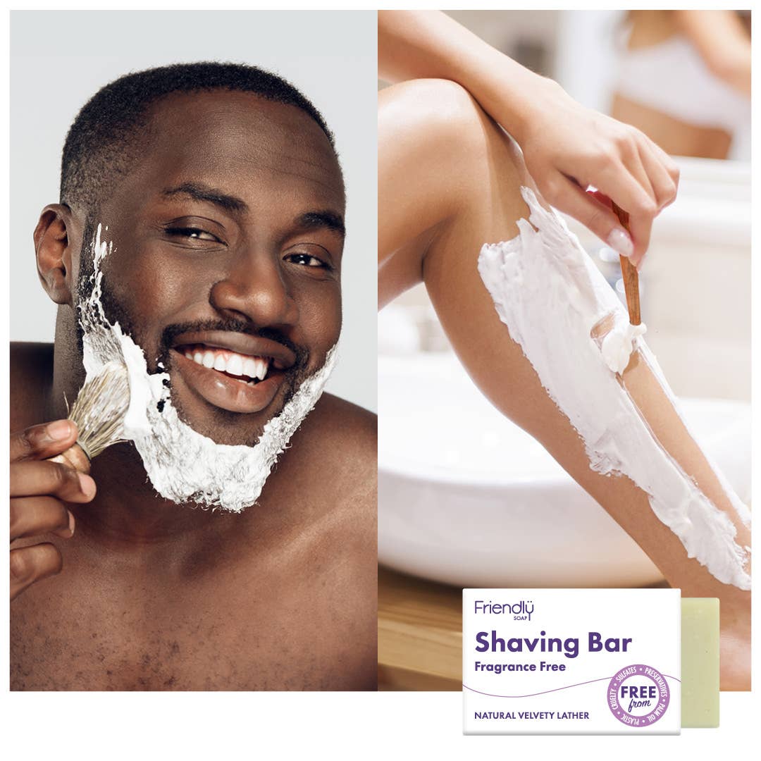 Friendly Soap Fragrance-Free Shaving Bar – Gentle, Natural & Plastic-Free shaving