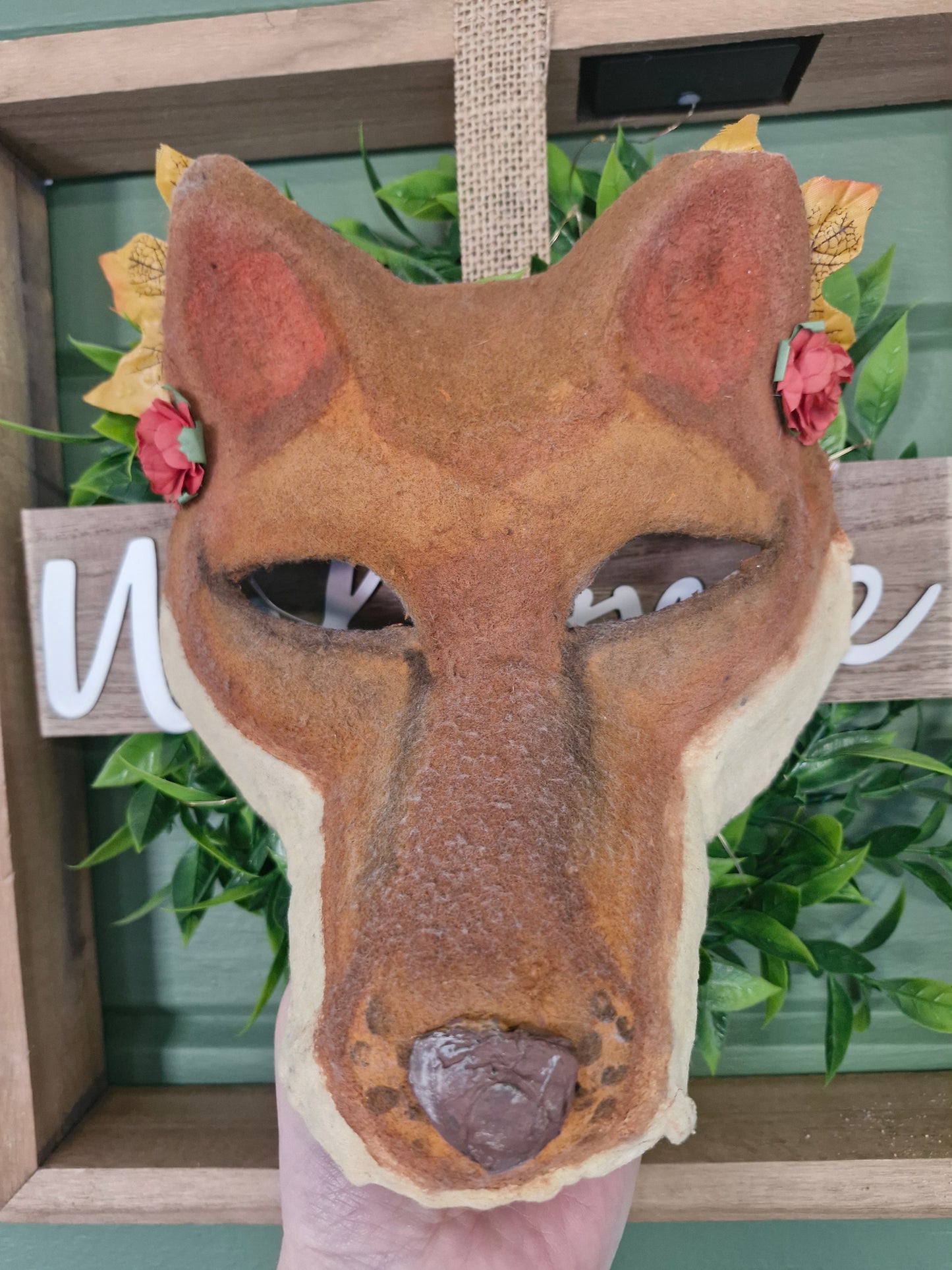 Handcrafted Autumn Fox Mask - Druid Scales Front 