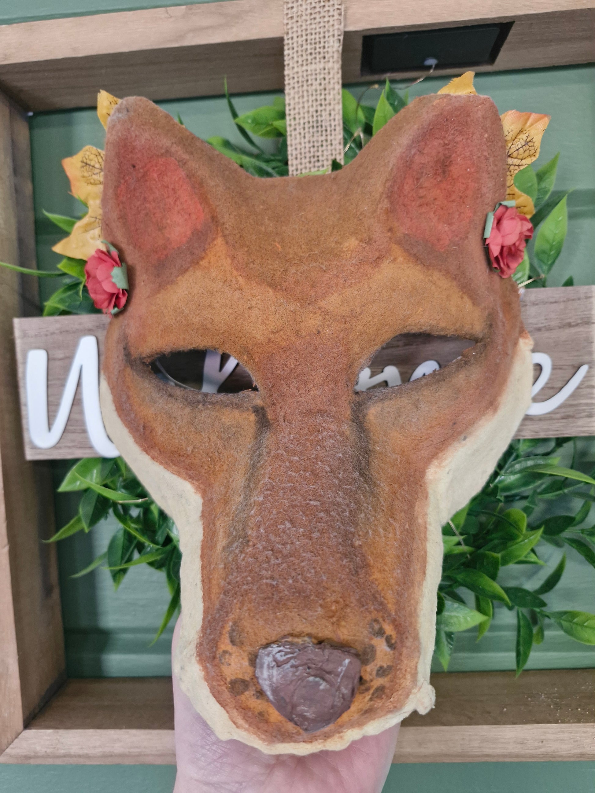 Handcrafted Autumn Fox Mask - Druid Scales Front 