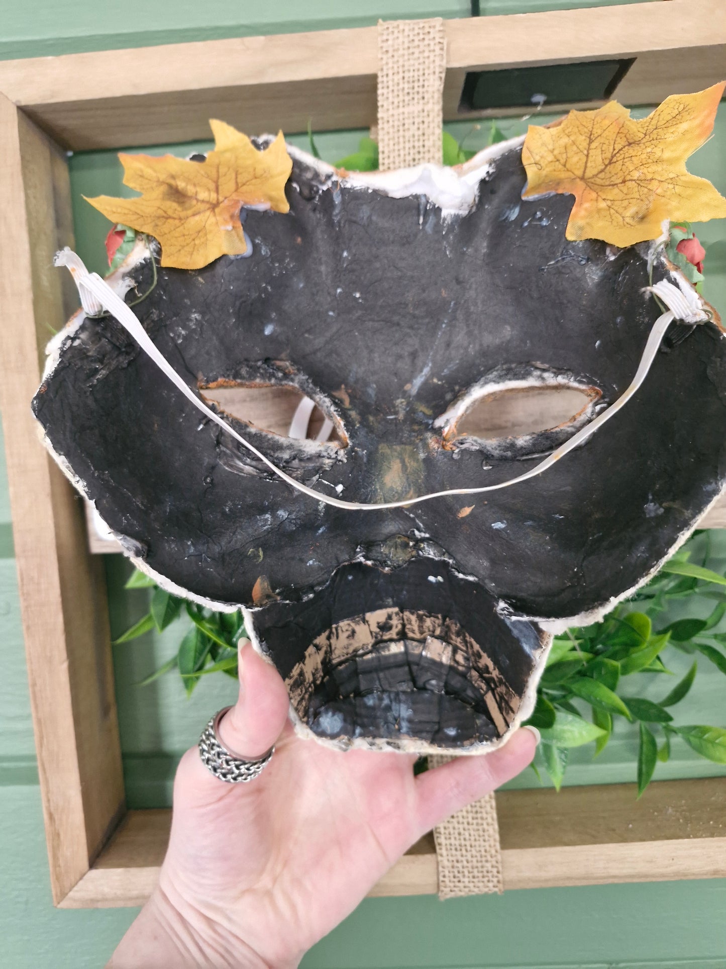 Handcrafted Autumn Fox Mask inside - Druid Scales