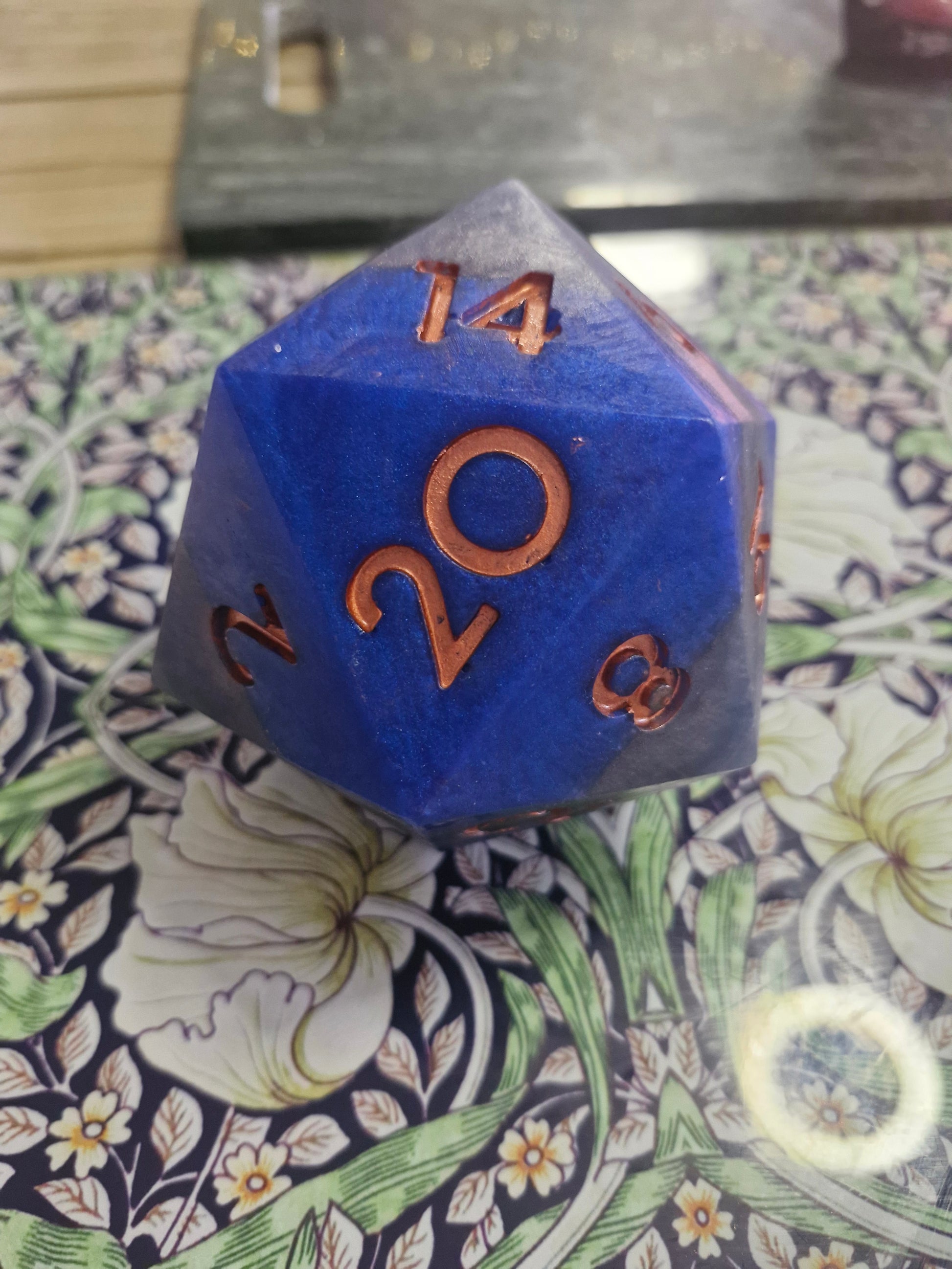 Handcrafted Natural D20 Dice shaped Soap with a full set of RPG Dice inside!! – A Critical Hit for RPG Fans! Cobalt Blue