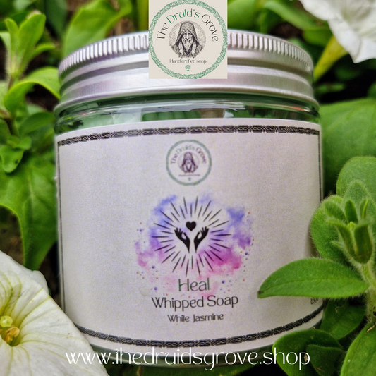 Heal – Natural Mystical Whipped Soap Inspired by Druidic Magic - White Jasmine Scented (Shower Whip)