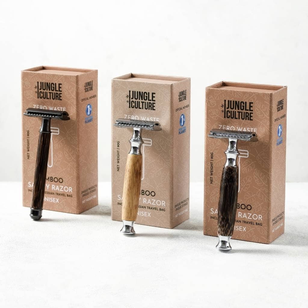 Jungle Culture Bamboo Safety Razors – Eco-Friendly, Plastic-Free Shaving - Unisex