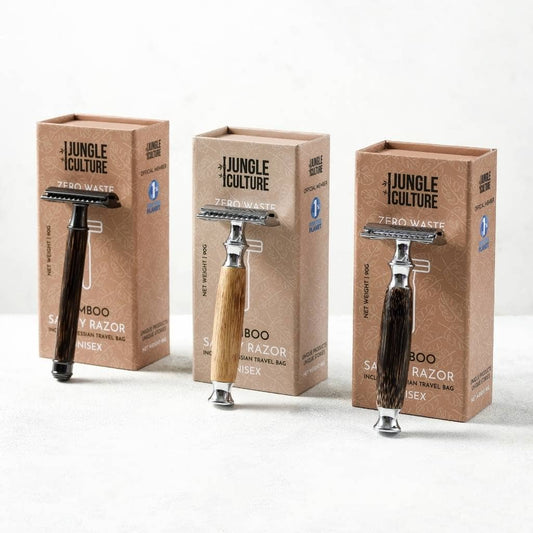 Jungle Culture Bamboo Safety Razors – Eco-Friendly, Plastic-Free Shaving - Unisex