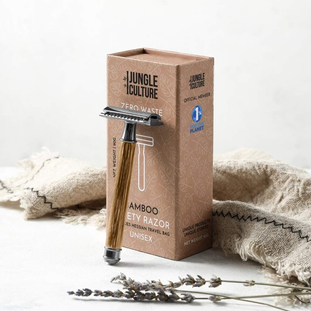 Jungle Culture Bamboo Safety Razors – Eco-Friendly, Plastic-Free Shaving - thin bamboo light wood