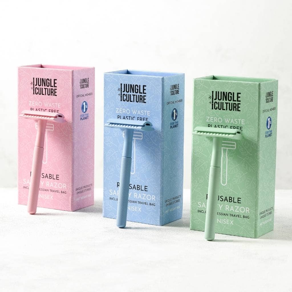 Jungle Culture Eco-Friendly Reusable Metal Safety Razor – Unisex