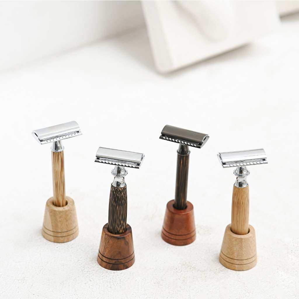 Jungle Culture Metal Razor Stands Bamboo wood