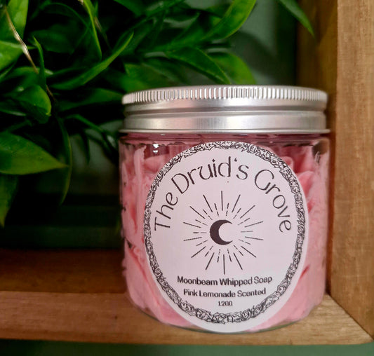 Moonbeam – Natural Mystical Whipped Soap Inspired by Druidic Magic scented with Pink (Shower Whip)