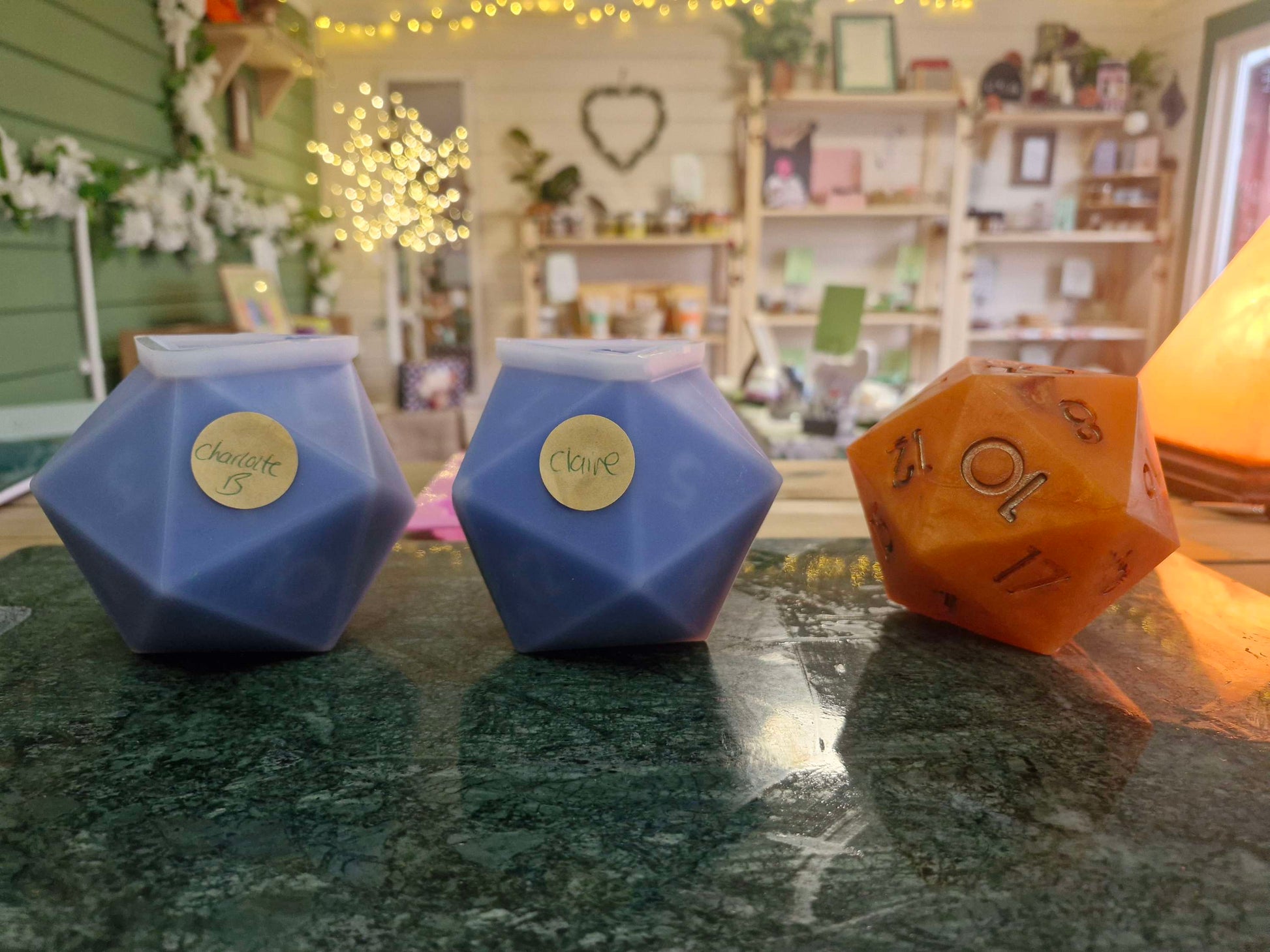 Natural D20 Soap Dice light grey and teal gift idea for nerds, gamers and RPG Fans natural20 for the ultimate nerd