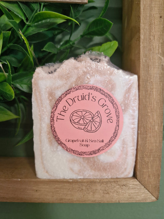 Natural Handcrafted Sea Salt Soap Bar – Grapefruit & French Red Clay