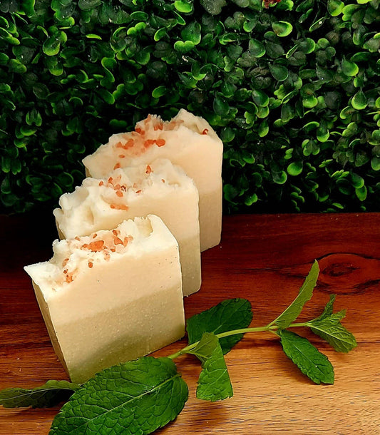 Natural Handcrafted Sea Salt Soap Bar – Peppermint & French Green Clay