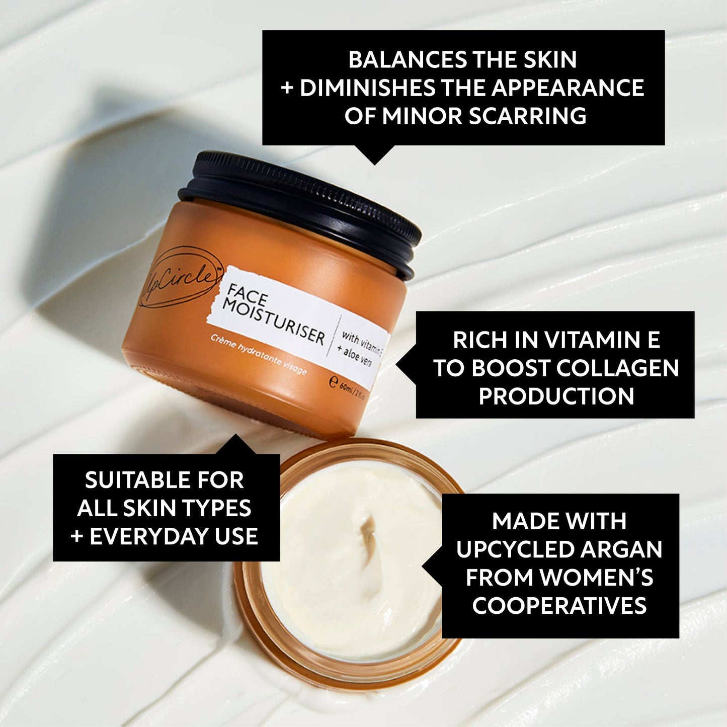 Eco Natural Face Moisturiser with Vitamin E + Aloe Vera