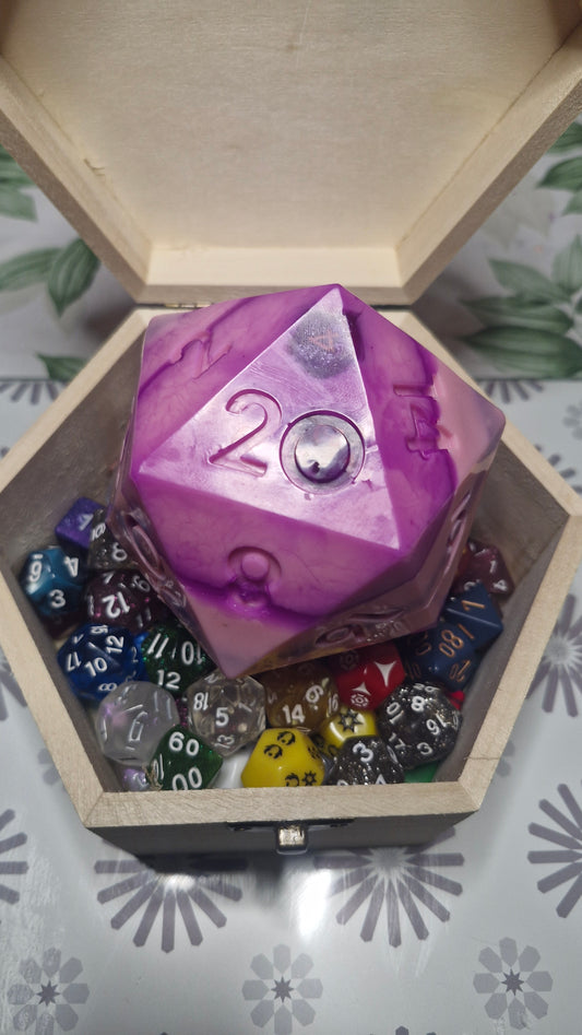 Zeta – Arcane Spark D20 Soap Dice | 365g | Includes Full RPG Dice Set + Free Dice Bag | Vegan-Friendly