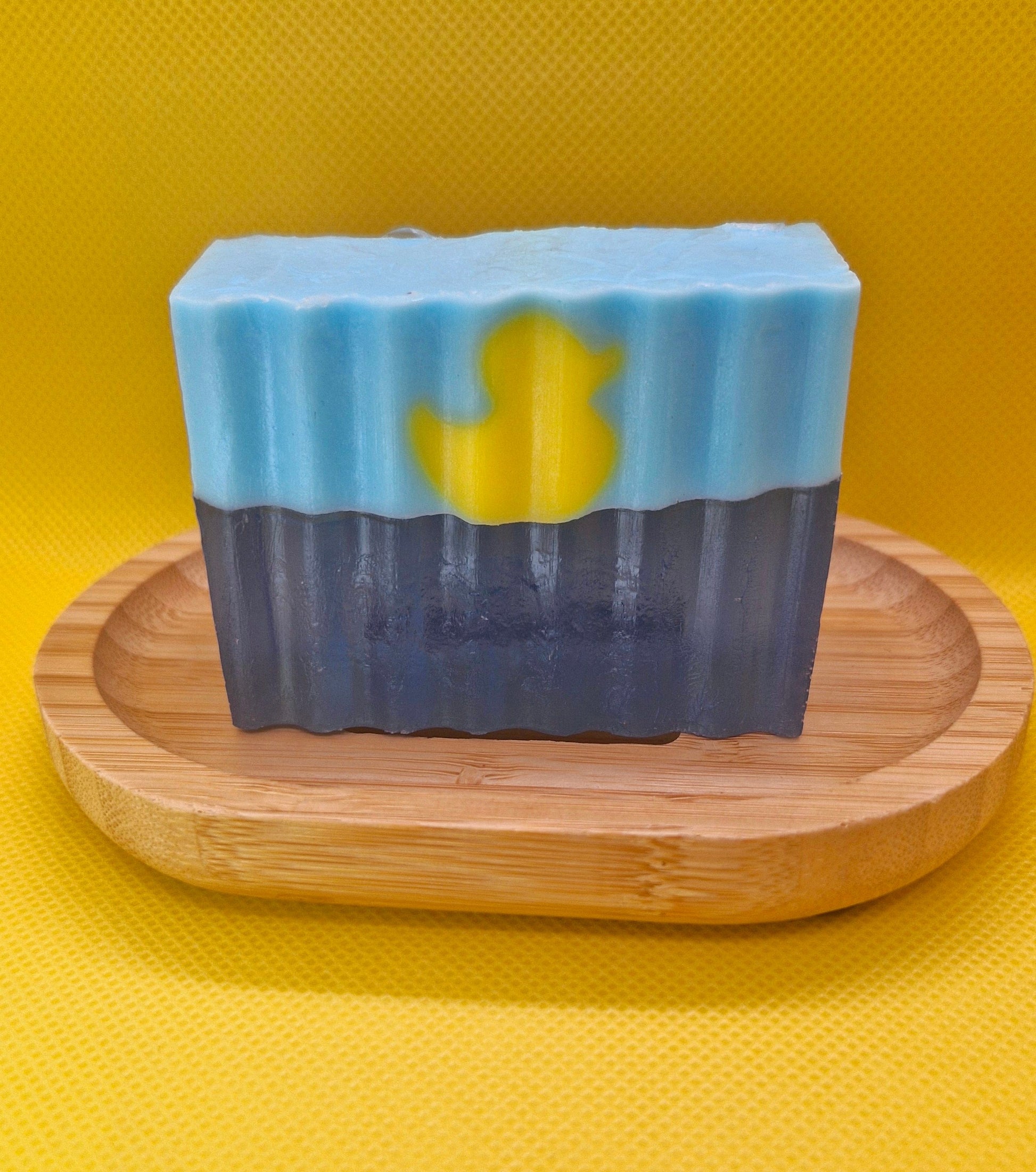 Duck on the Water Soap Bar on Wooden Bamboo Soap Dish